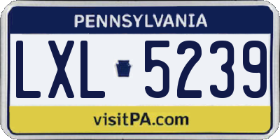 PA license plate LXL5239