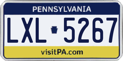 PA license plate LXL5267
