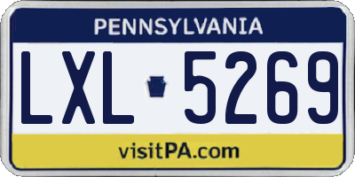 PA license plate LXL5269