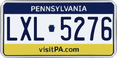 PA license plate LXL5276