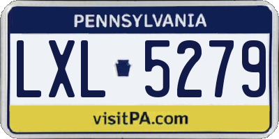 PA license plate LXL5279
