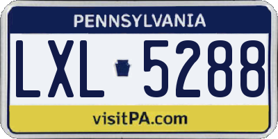 PA license plate LXL5288