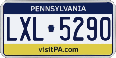 PA license plate LXL5290