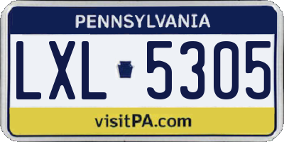 PA license plate LXL5305