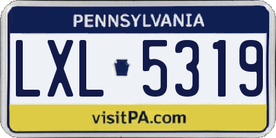 PA license plate LXL5319