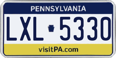 PA license plate LXL5330