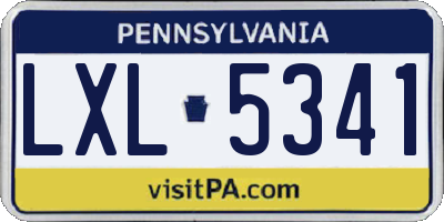 PA license plate LXL5341