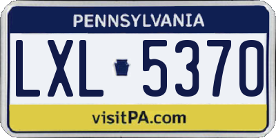 PA license plate LXL5370