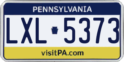 PA license plate LXL5373