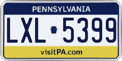 PA license plate LXL5399