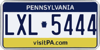 PA license plate LXL5444