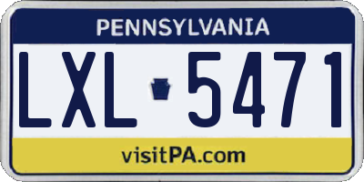 PA license plate LXL5471