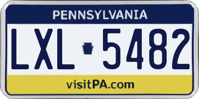 PA license plate LXL5482
