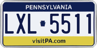 PA license plate LXL5511