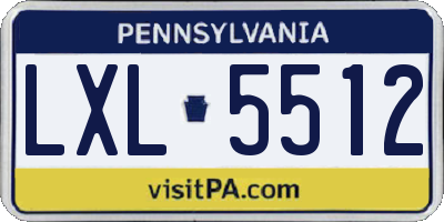 PA license plate LXL5512