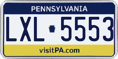 PA license plate LXL5553