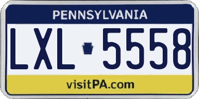 PA license plate LXL5558