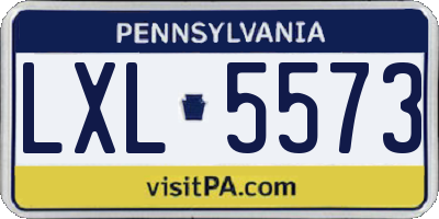 PA license plate LXL5573