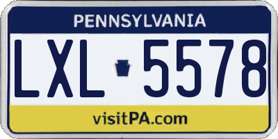 PA license plate LXL5578