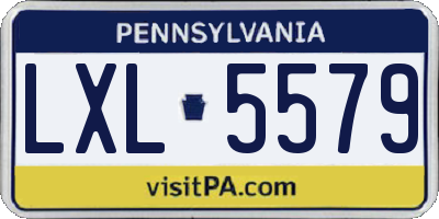 PA license plate LXL5579