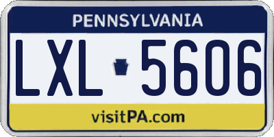 PA license plate LXL5606