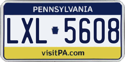 PA license plate LXL5608