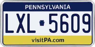 PA license plate LXL5609