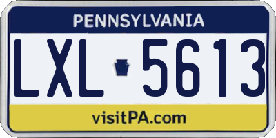 PA license plate LXL5613