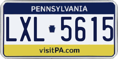PA license plate LXL5615