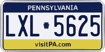PA license plate LXL5625