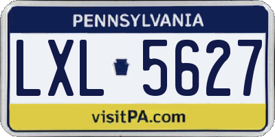 PA license plate LXL5627