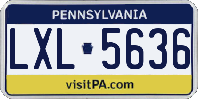 PA license plate LXL5636