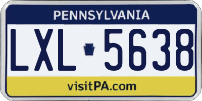 PA license plate LXL5638