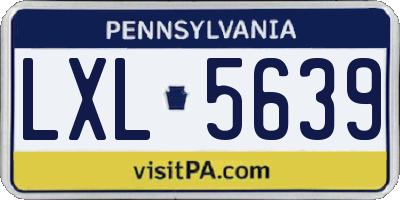 PA license plate LXL5639