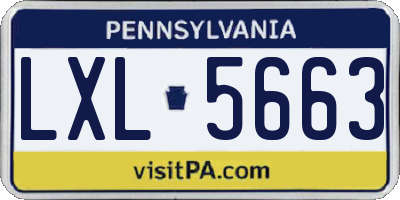 PA license plate LXL5663
