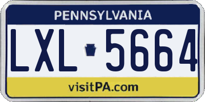 PA license plate LXL5664
