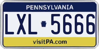 PA license plate LXL5666