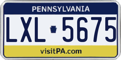 PA license plate LXL5675