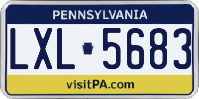 PA license plate LXL5683