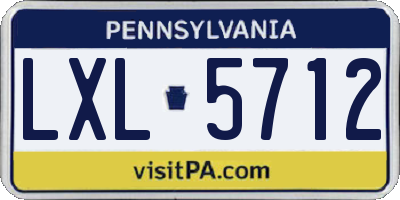 PA license plate LXL5712