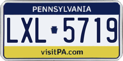 PA license plate LXL5719