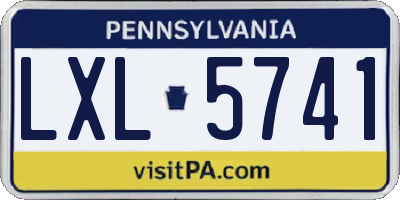 PA license plate LXL5741