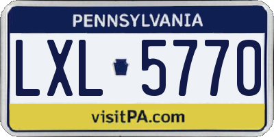 PA license plate LXL5770
