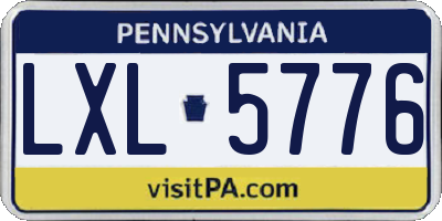 PA license plate LXL5776