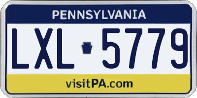 PA license plate LXL5779