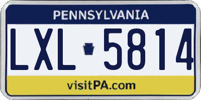 PA license plate LXL5814