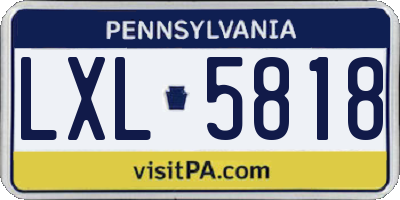 PA license plate LXL5818