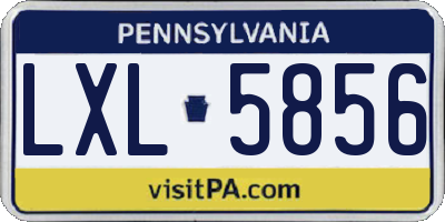 PA license plate LXL5856