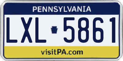 PA license plate LXL5861