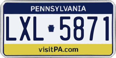 PA license plate LXL5871